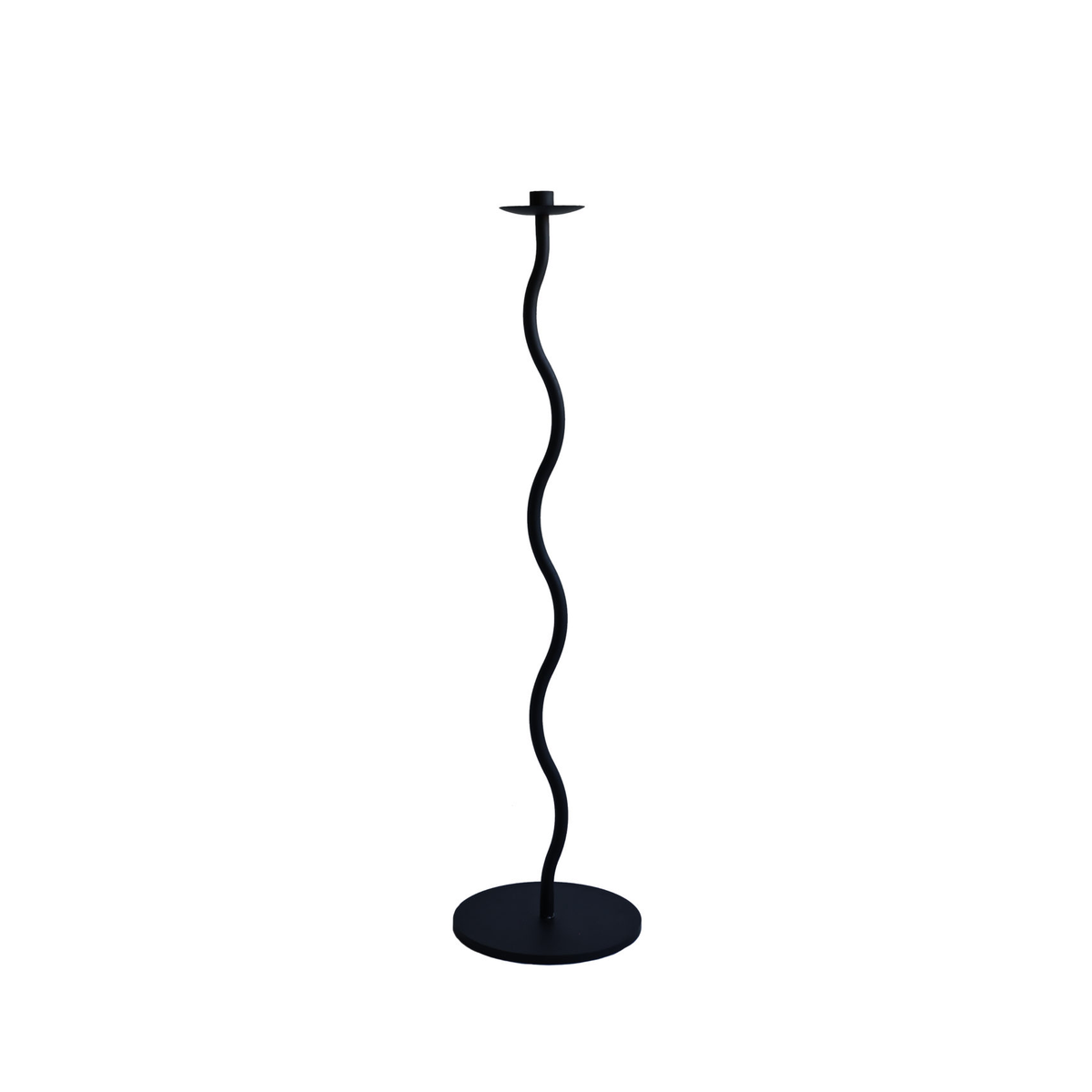 Curved Candleholder Floor Black