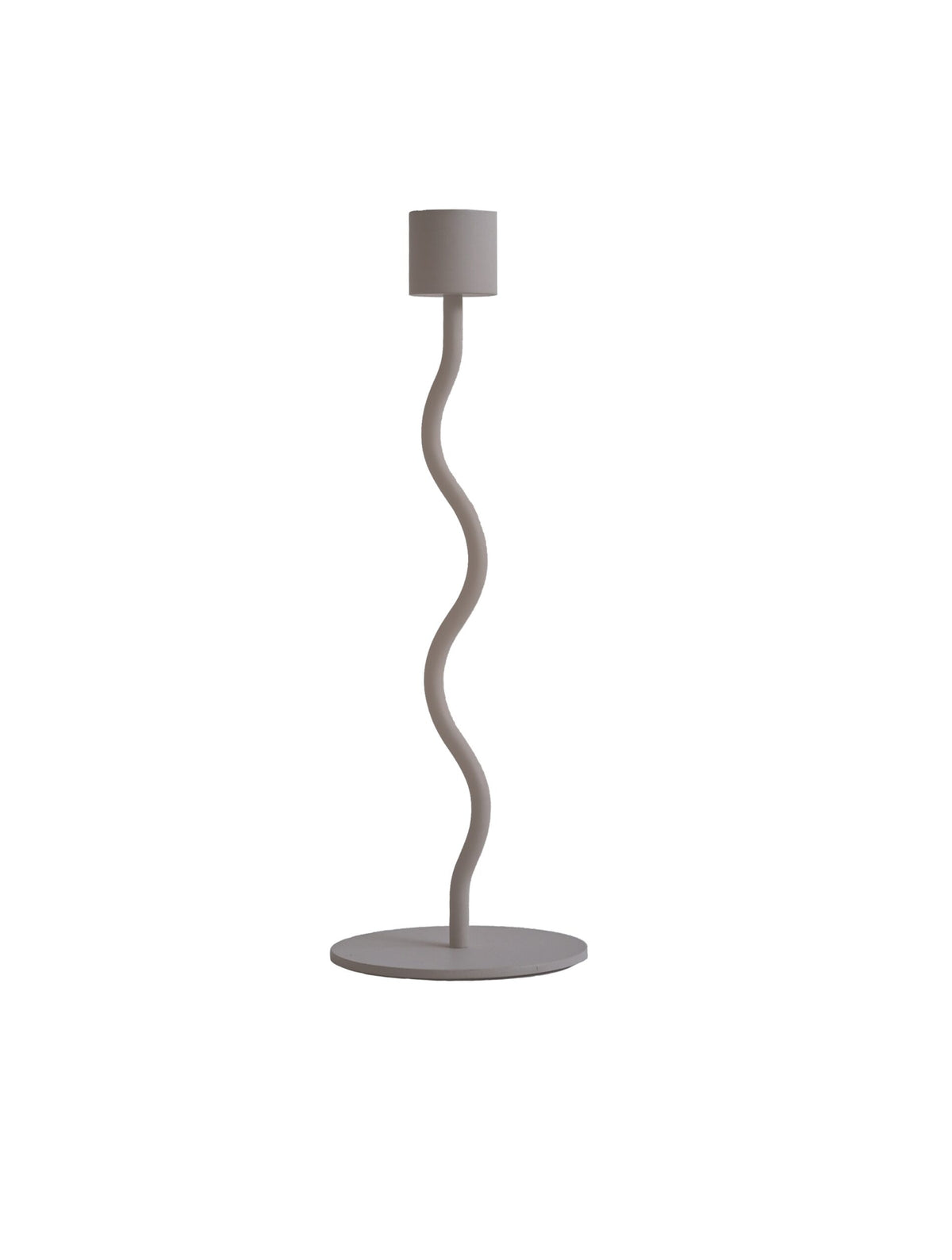 Curved Candlestick 26 cm Taupe